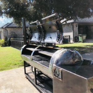 150 Gallon Smoker Steel Fire Pits Texas Custom Firewood Rack